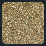 GOLD (faux) GLITTER Square Stickers<br><div class="desc">GOLD GLITTER PRODUCTS - Customise as you wish!  Add a title,  name,  etc.,  or change background colour on most products.

Questions? Regella@Rocketmail.com</div>