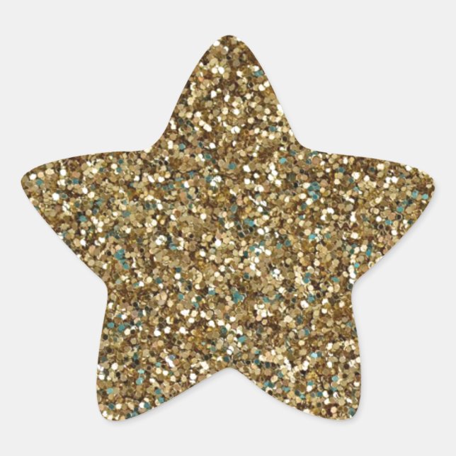 GOLD (faux) GLITTER STAR STICKERS (Front)