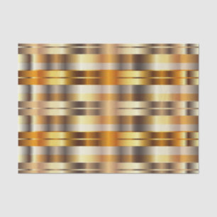 Gold Faux Metallic Diagonal Stripes Tissue Paper