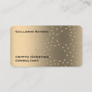 Gold faux metallic texture crypto  business card
