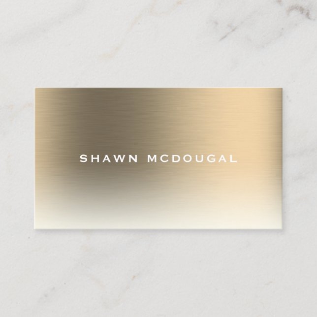 Gold faux metallic texture shiny cover  business card (Front)