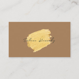 Gold Faux Modern Professional Luxury Tan Chic Business Card