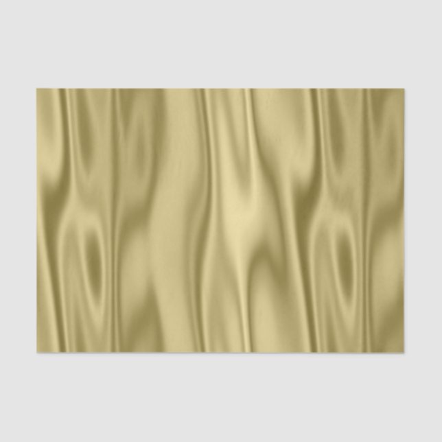 Gold Faux Satin Fabric in Folds Tissue Paper (Front)