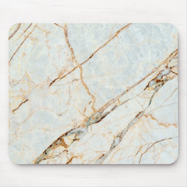 Gold Faux Shining Marble Pattern Girly Mouse Mat (Front)