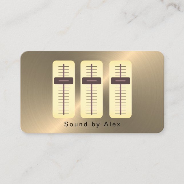 Gold Faux Sound Engineer Business Card (Front)