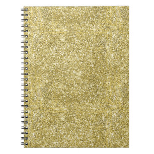 Gold Faux Sparkle Glitter Notebook