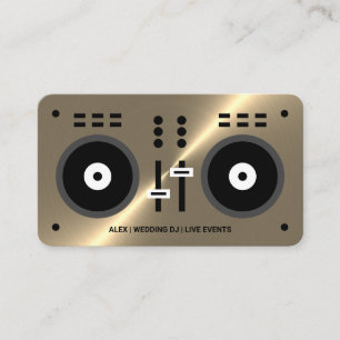 Gold Faux Wedding DJ Business Card