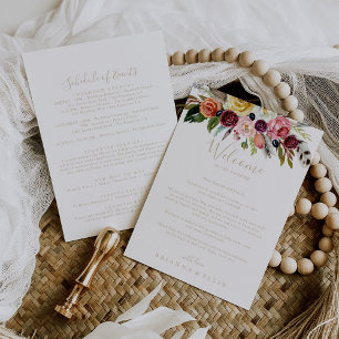 Gold Feather Boho Tropical Wedding Welcome Letter