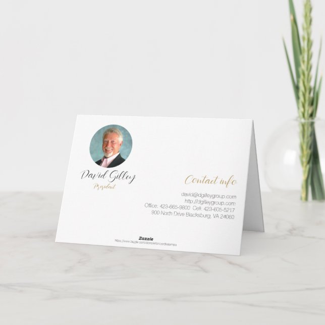 Gold feather D Gilley Group Logo Thank You Card (Back)