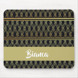 Gold fence on black mouse mat