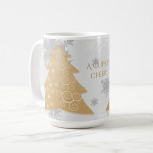 Gold Festive Christmas Tree Coffee Mug