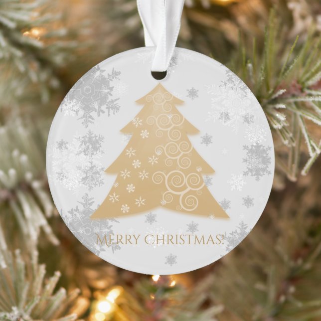 Gold Festive Christmas Tree Ornament (Tree)