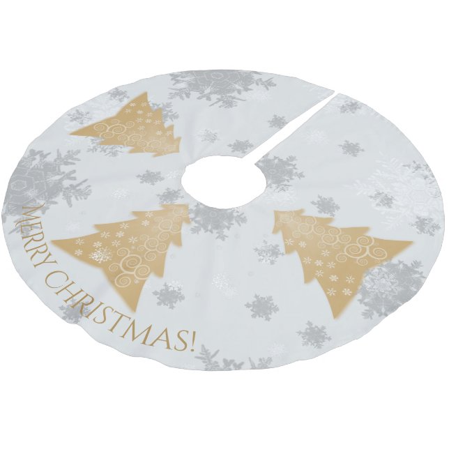 Gold Festive Christmas Tree Skirt (Angled)