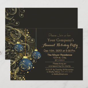 Gold Festive Corporate holiday party Invitation