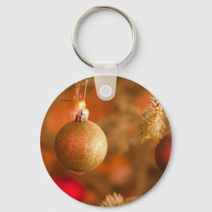 Gold Festive Decorations Key Ring