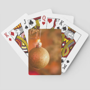 Gold Festive Decorations Playing Cards