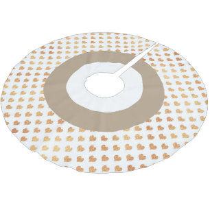 Gold Festive Hearts Tree Skirt
