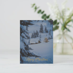 Gold Festive Merry Christmas Photo Holiday Postcard