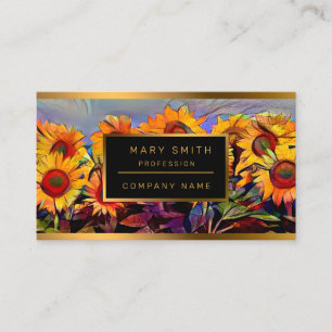 Gold Field Of Sunflowers Elegant Collection Business Card