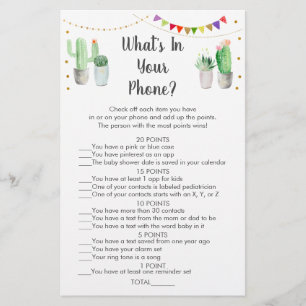 Gold Fiesta Cactus What's In Your Phone Game