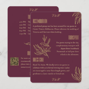 Gold Filigree Art Deco   Fairy Wren Guest Info Enclosure Card