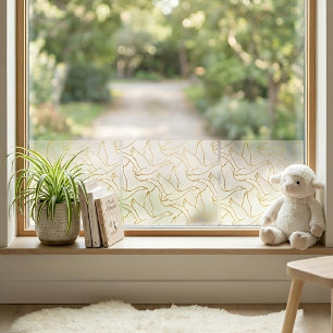 Gold Filigree Art Deco   Goose Antique Cream Window Cling