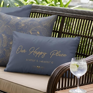 Gold Filigree Art Deco Toucan Happy Place Decorative Cushion
