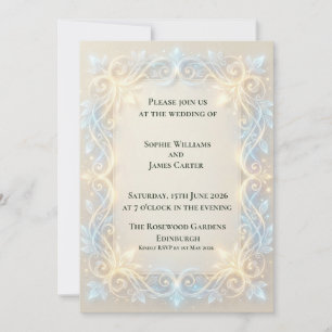 Gold Filigree Botanical Wedding Invitation