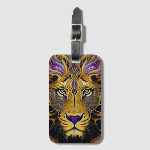 Gold Filigree Lion  Luggage Tag