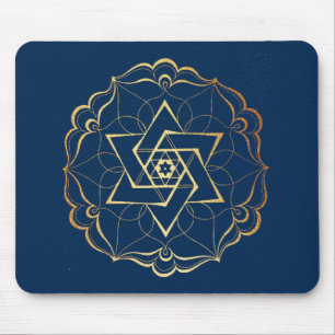 Gold filigree Star of David Mouse Mat