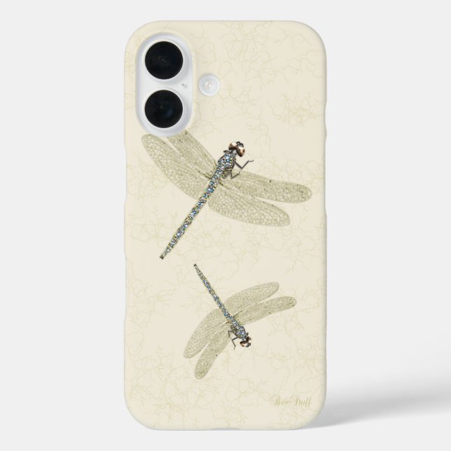 Gold Filigree Winged Jewelled Dragonflies  Case-Mate iPhone Case (Back)