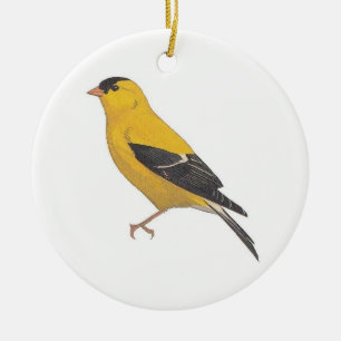 Gold Finch Ceramic Tree Decoration