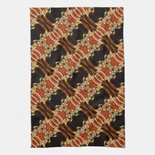 Gold Fire Frills Batik Kitchen Tea Cloth