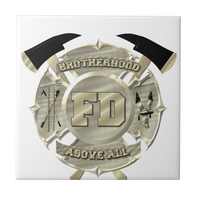 Gold Firefighter Brotherhood Symbol Tile (Front)