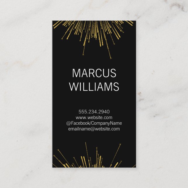 Gold Fireworks Business Card (Front)