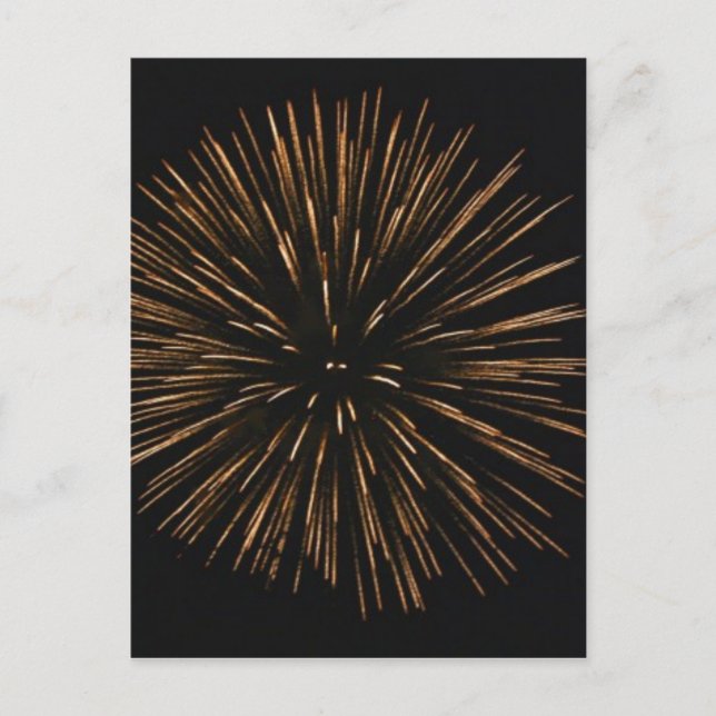 Gold Fireworks Golden Starburst Postcard (Front)
