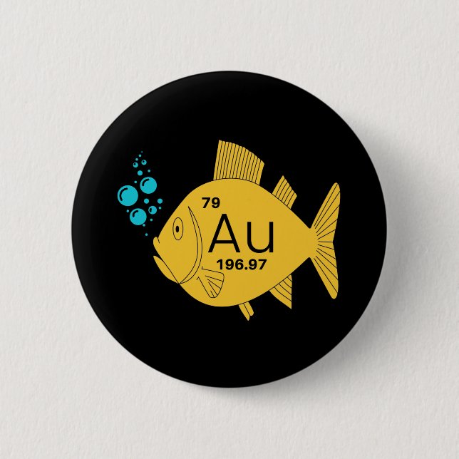 Gold Fish 6 Cm Round Badge (Front)