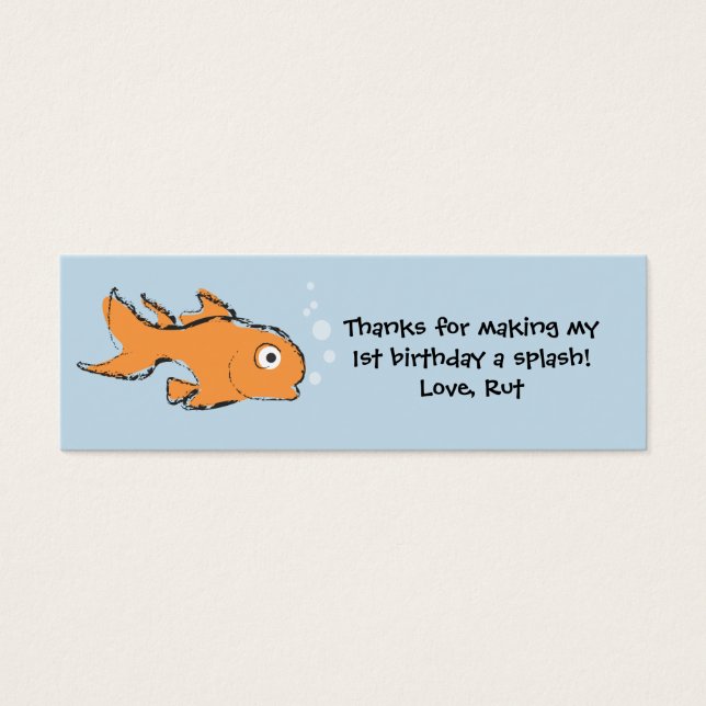 Gold Fish Favour Tag (Front)