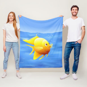 Gold Fish Fleece Blanket