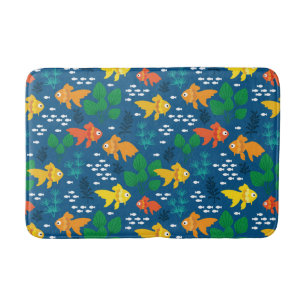 Gold Fish in Aquarium Bath Mat