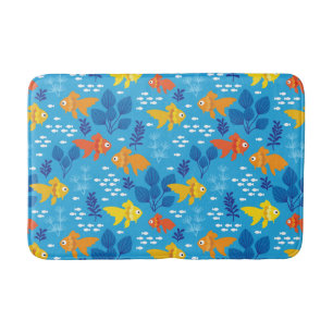Gold Fish in Aquarium Bath Mat