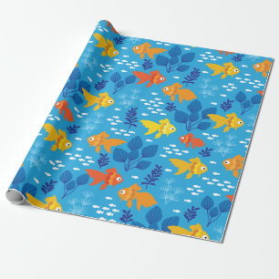 Gold Fish in Aquarium Wrapping Paper