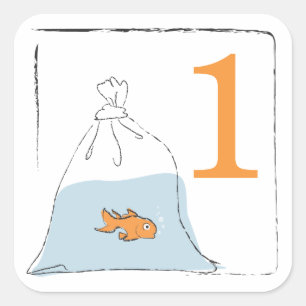 Gold Fish in Bag Square Sticker