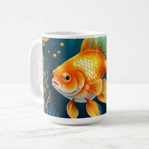 Gold Fish in Underwater Coffee Mug