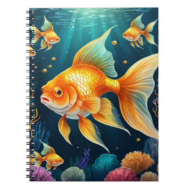 Gold Fish in Underwater Notebook (Front)