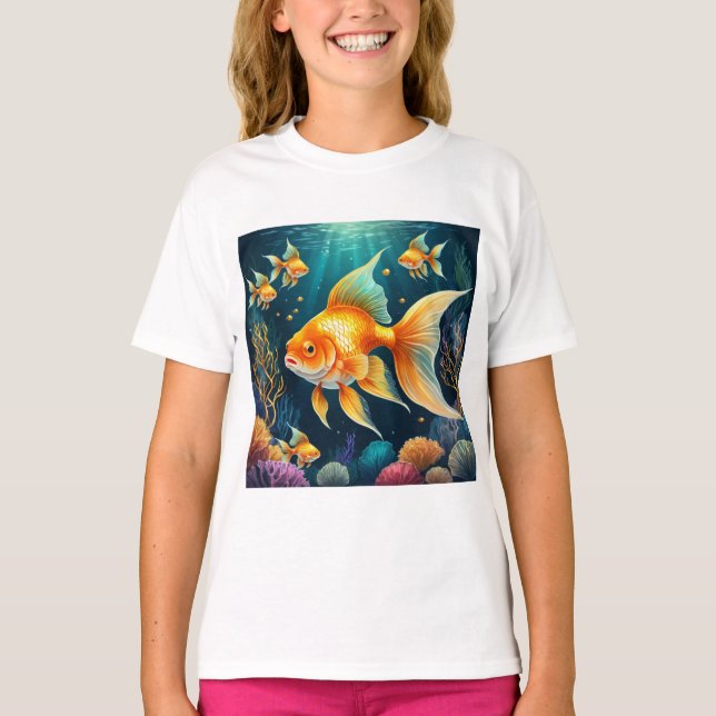 Gold Fish in Underwater T-Shirt (Front)