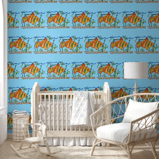 Gold Fish Mosaic Wallpaper (Kids)