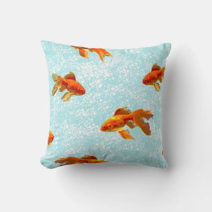 gold fish pattern cushion