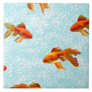 gold fish pattern tile