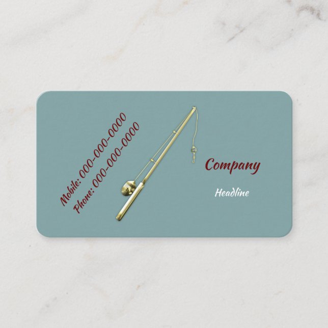 Gold Fishing Pole Business Card (Front)